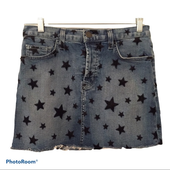 Current/Elliott Cut Off Mini Skirt Flocked Star - Picture 2 of 6